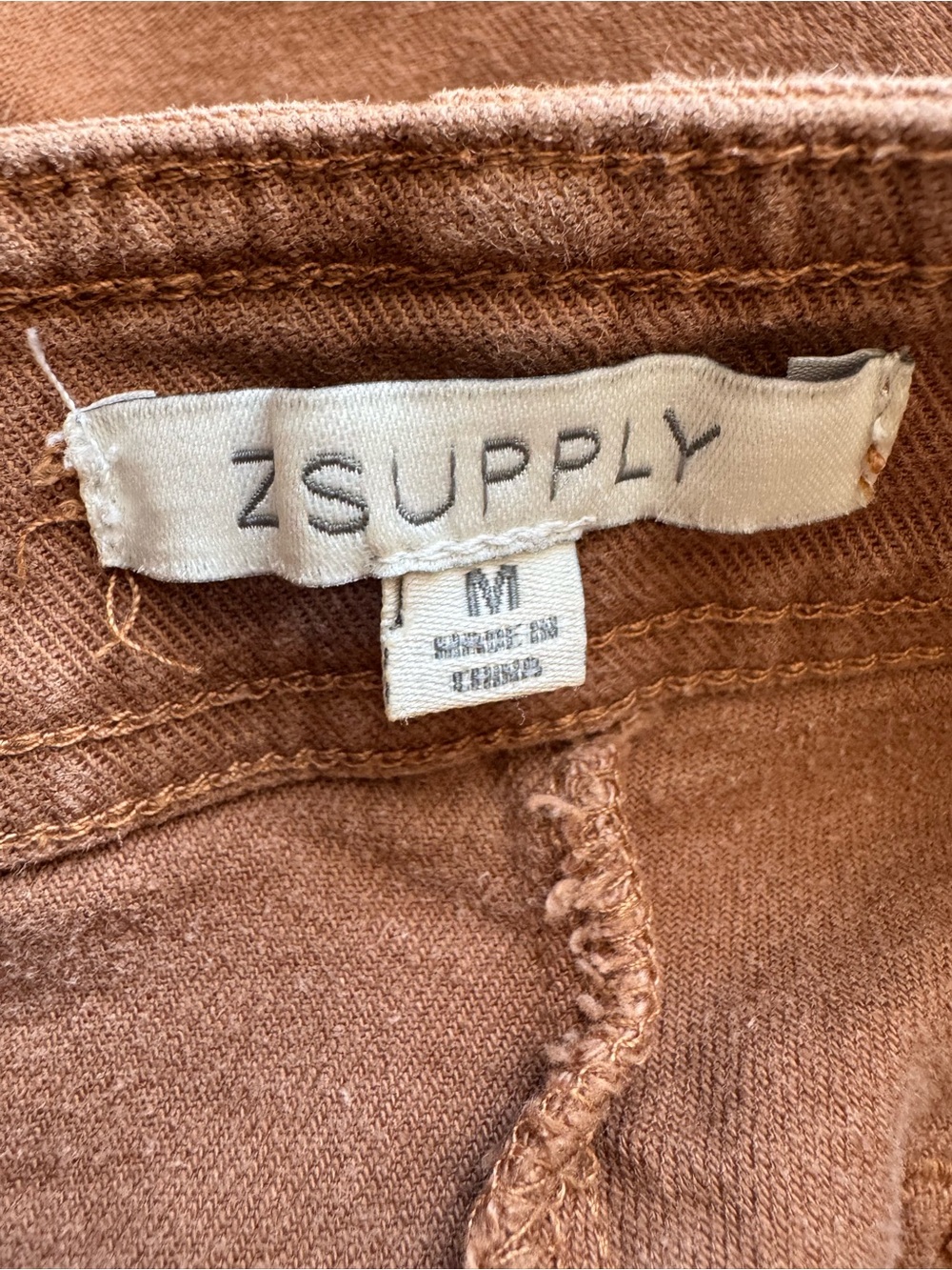 Z Supply Noah Cargo Pant Stretch Cotton Twill Lyocell Chestnut Brown - Picture 10 of 14